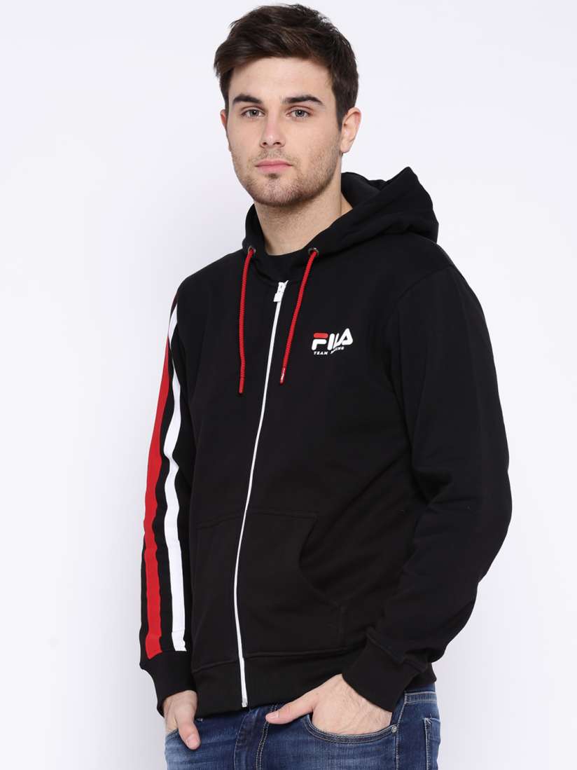 Buy FILA Black Hooded Sweatshirt Sweatshirts for Men 982144 Myntra