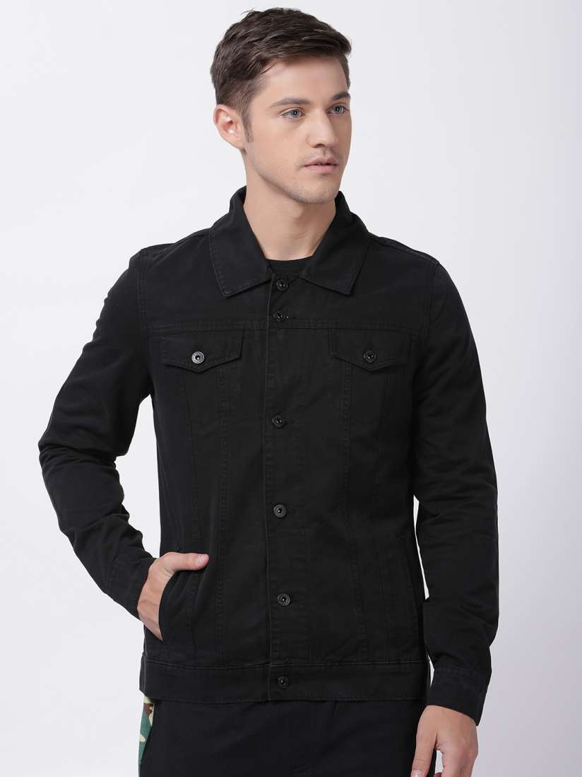 Blue saint black denim jacket deals