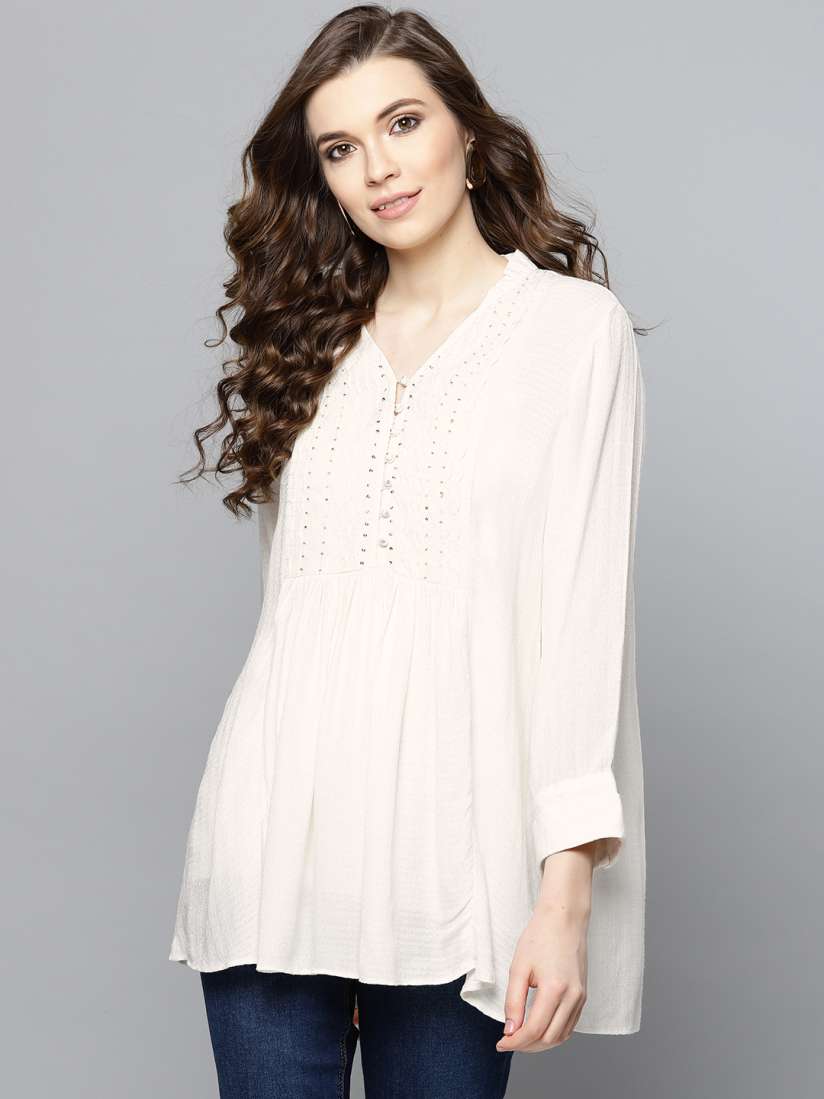 Myntra white long kurtis hot sale