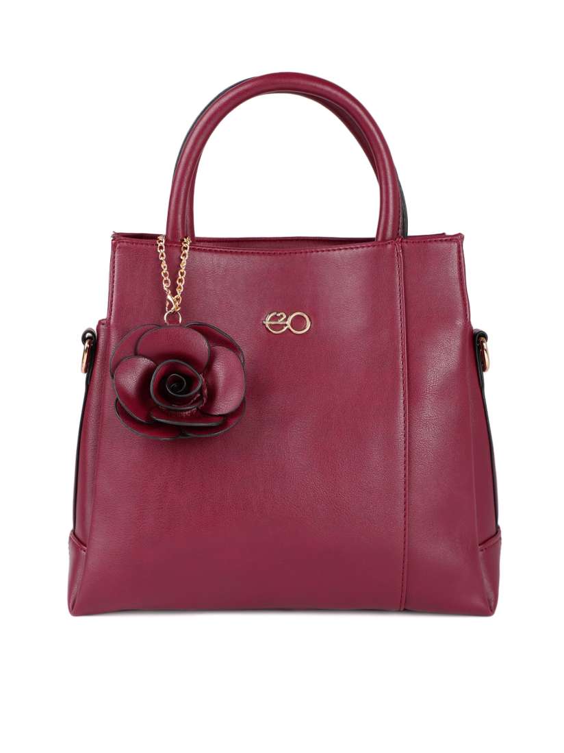 Buy E2O Maroon Solid Handheld Bag Handbags for Women 9830207 Myntra