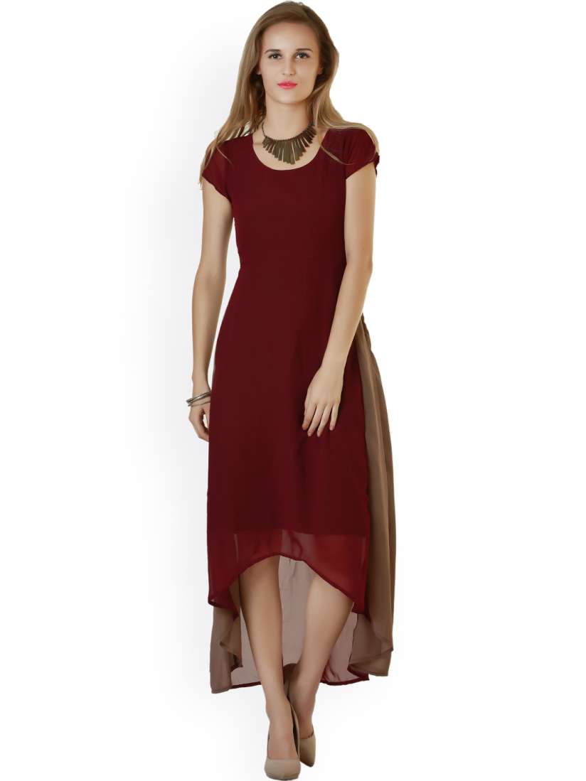 Buy Belle Fille Maroon High Low Dress Dresses for Women 983485 Myntra