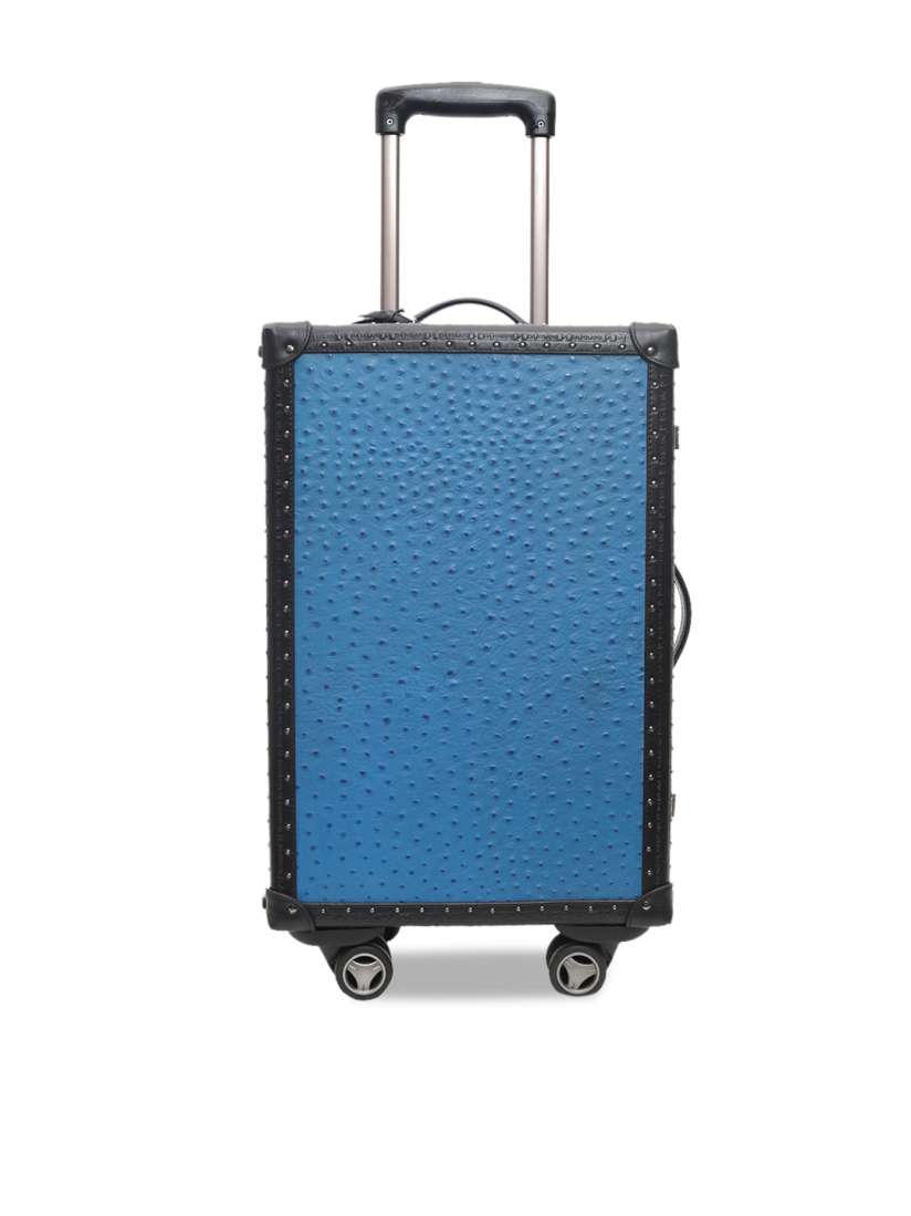 Buy Da Milano Unisex Blue Textured Leather Cabin Trolley Bag Trolley Bag for Unisex 9843337 Myntra