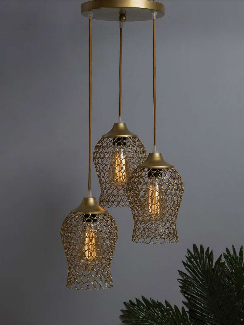 Buy Homesake Gold Toned Solid Handcrafted Chimney Cluster Lights Ceiling Lamps for Unisex 9851401 Myntra