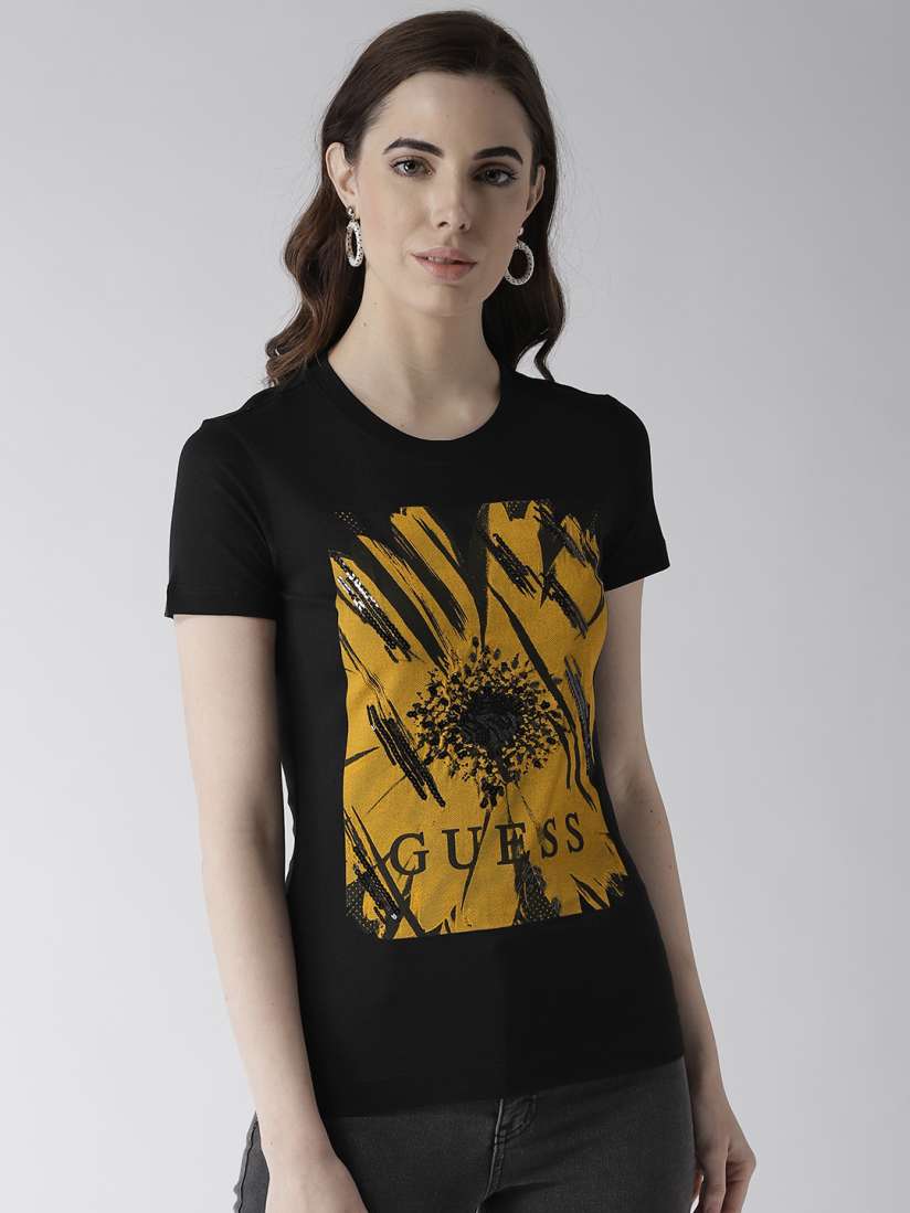 Guess mustard t shirt outlet