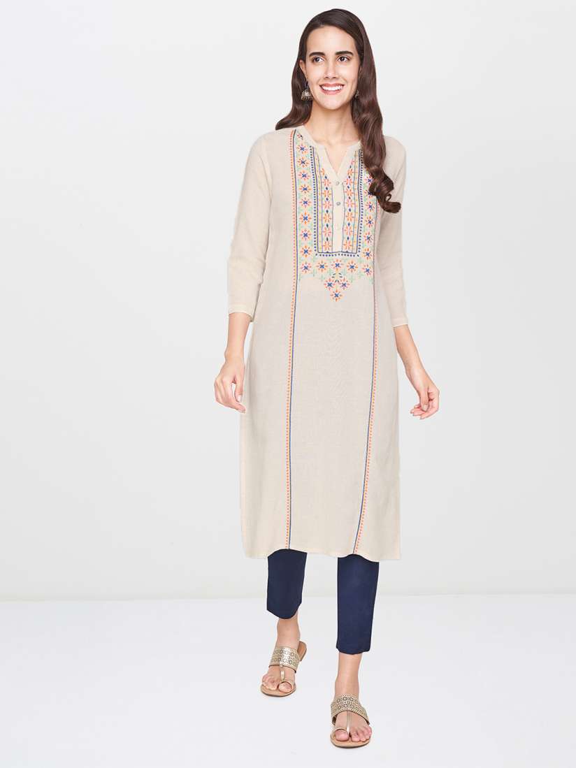 Global desi off white kurta hot sale