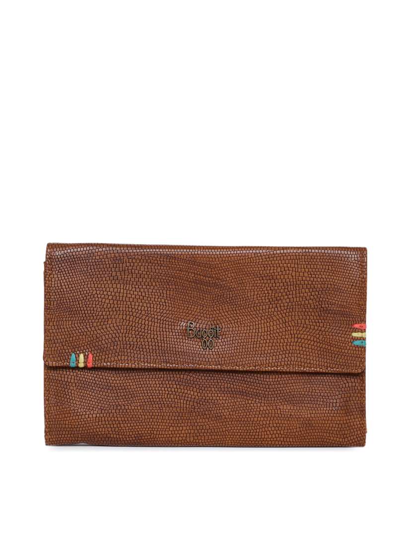 Buy Baggit Women Brown Textured Three Fold Wallet Wallets for Women 9865561 Myntra