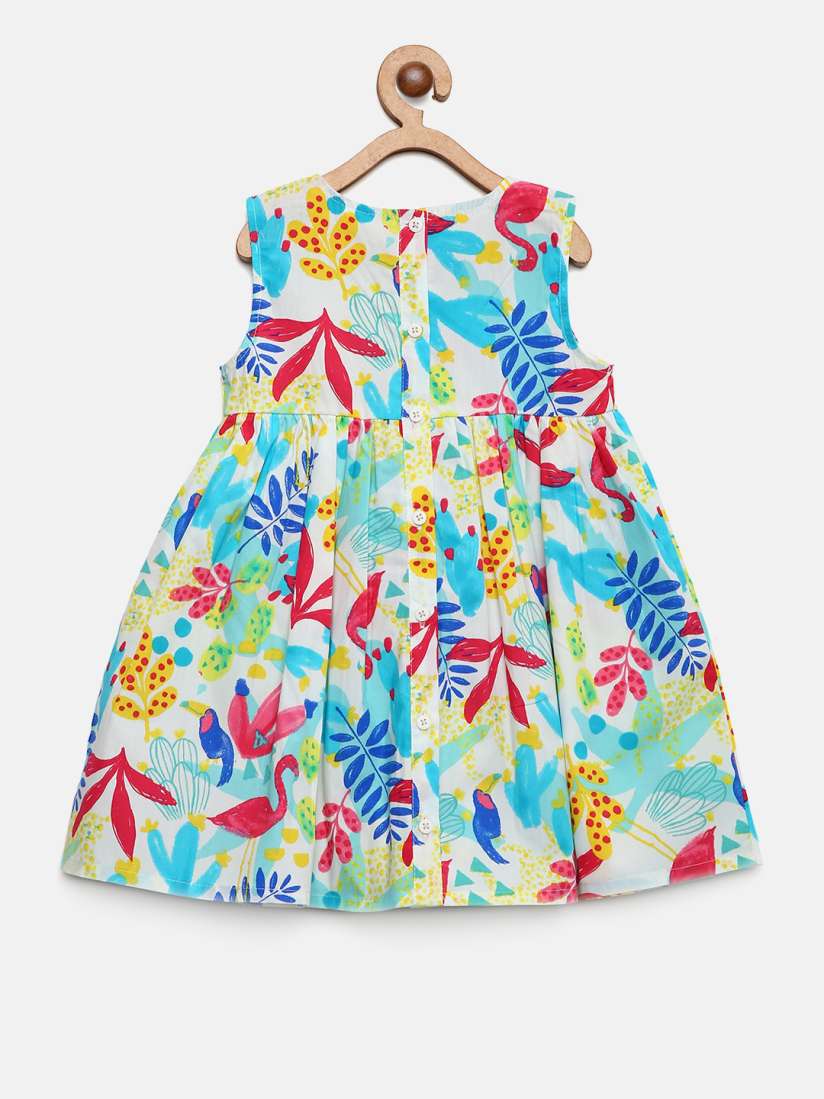 Buy LC Waikiki Girls White Blue Printed A Line Dress Dresses for Girls 9868351 Myntra
