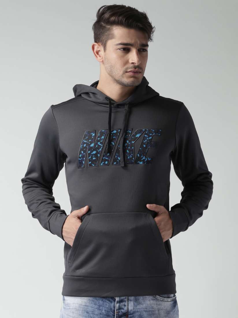 Buy Nike Charcoal Grey KO Block Hooded Sweatshirt Sweatshirts for Men 987013 Myntra