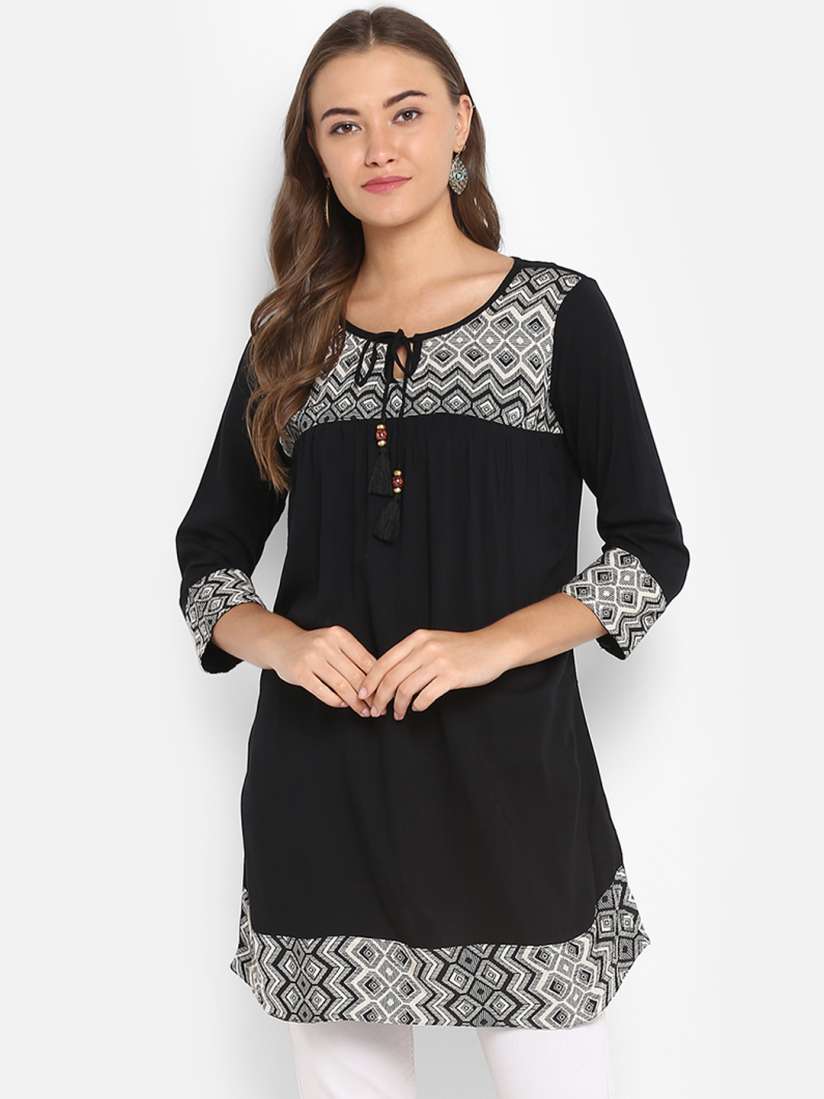 Black printed kurtis online