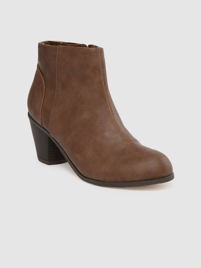 Buy Vero Moda Women Brown Solid Heeled Boots Boots for Women 9888203 Myntra