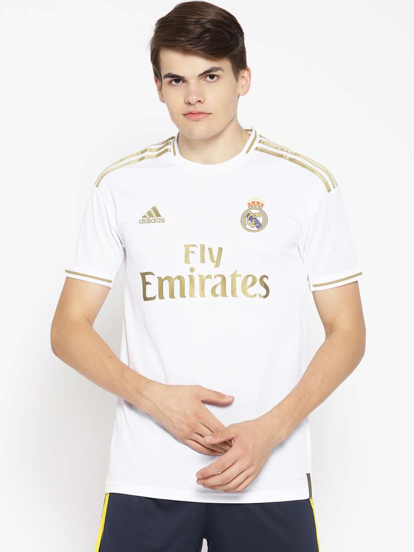 White and gold real madrid jersey new arrivals