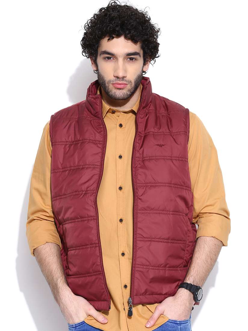 Buy Park Avenue Maroon Padded Sleeveless Jacket Jackets for Men 990315 Myntra