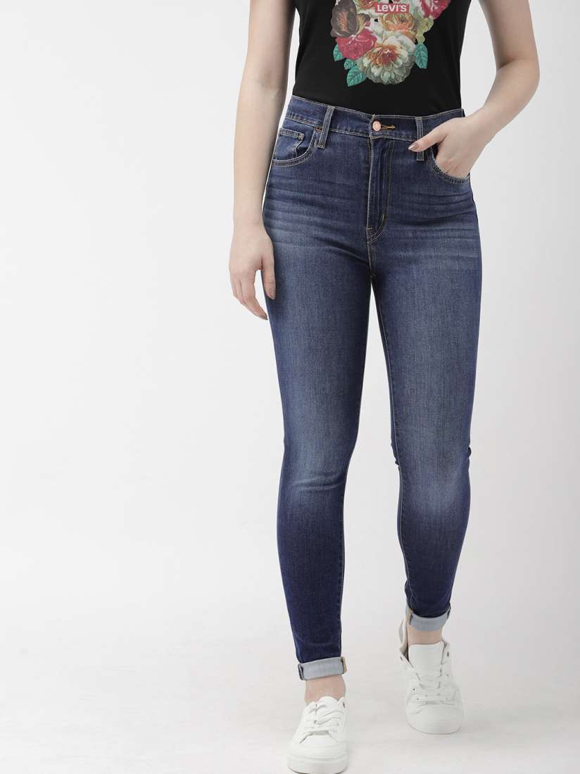 Buy Levis Women Blue Mile High Super Skinny Fit High Rise Clean Look Stretchable Jeans Jeans for Women 9905729 Myntra