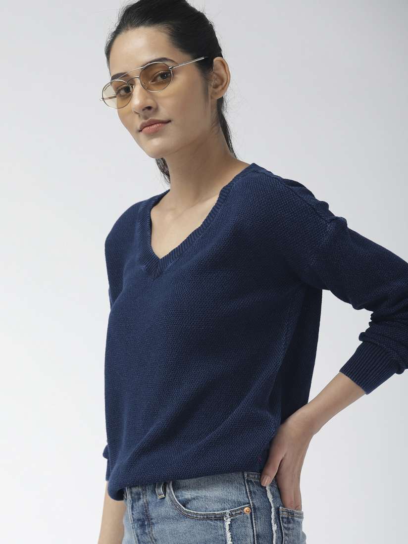 Buy Levis Women Navy Blue Solid Lightweight Sweater Sweaters for Women 9905811 Myntra