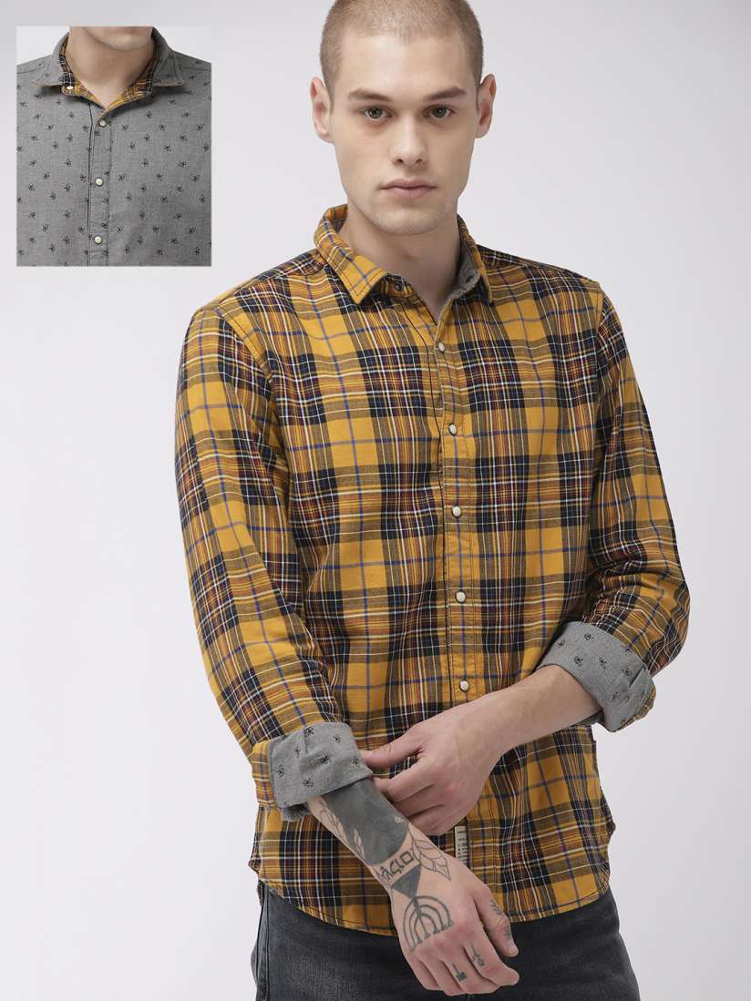 Buy Levis Men Yellow Navy Blue Slim Fit Reversible Casual Shirt Shirts for Men 9909289 Myntra