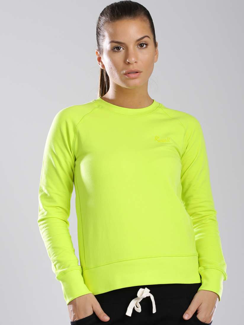 Buy Russell Athletic Fluorescent Green Sweatshirt Sweatshirts for Women 991119 Myntra