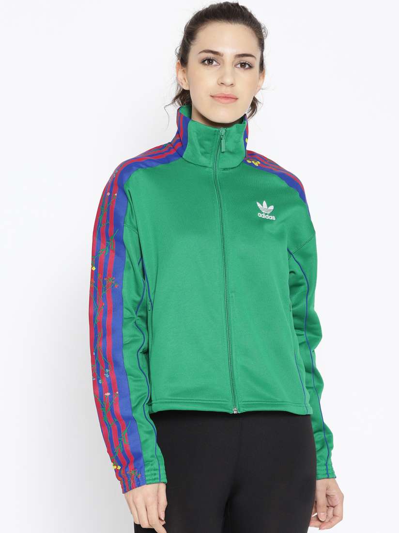 Buy ADIDAS Originals Women Green Solid Floral Track Jacket Jackets for Women 9911845 Myntra
