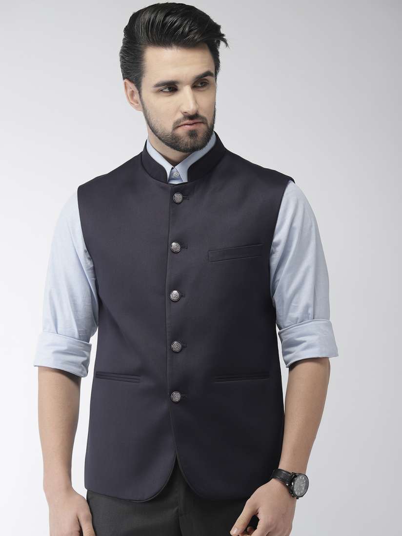 Buy Raymond Men Navy Solid Nehru Jacket Nehru Jackets for Men 9921665 Myntra