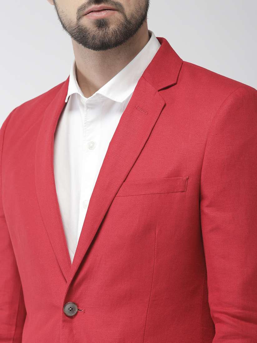 Buy Raymond Men Red Solid Slim Fit Single Breasted Formal Blazer Blazers for Men 9921693 Myntra