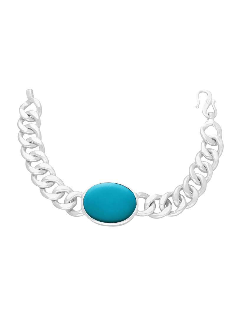 Buy Being Human Unisex Silver Toned Turquoise Blue Stainless Steel Armlet Bracelet Bracelet for Unisex 9922287 Myntra