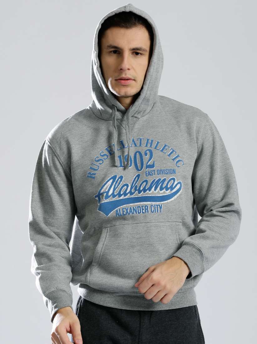 Buy Russell Athletic Grey Printed Hooded Sweatshirt Sweatshirts for Men 993880 Myntra