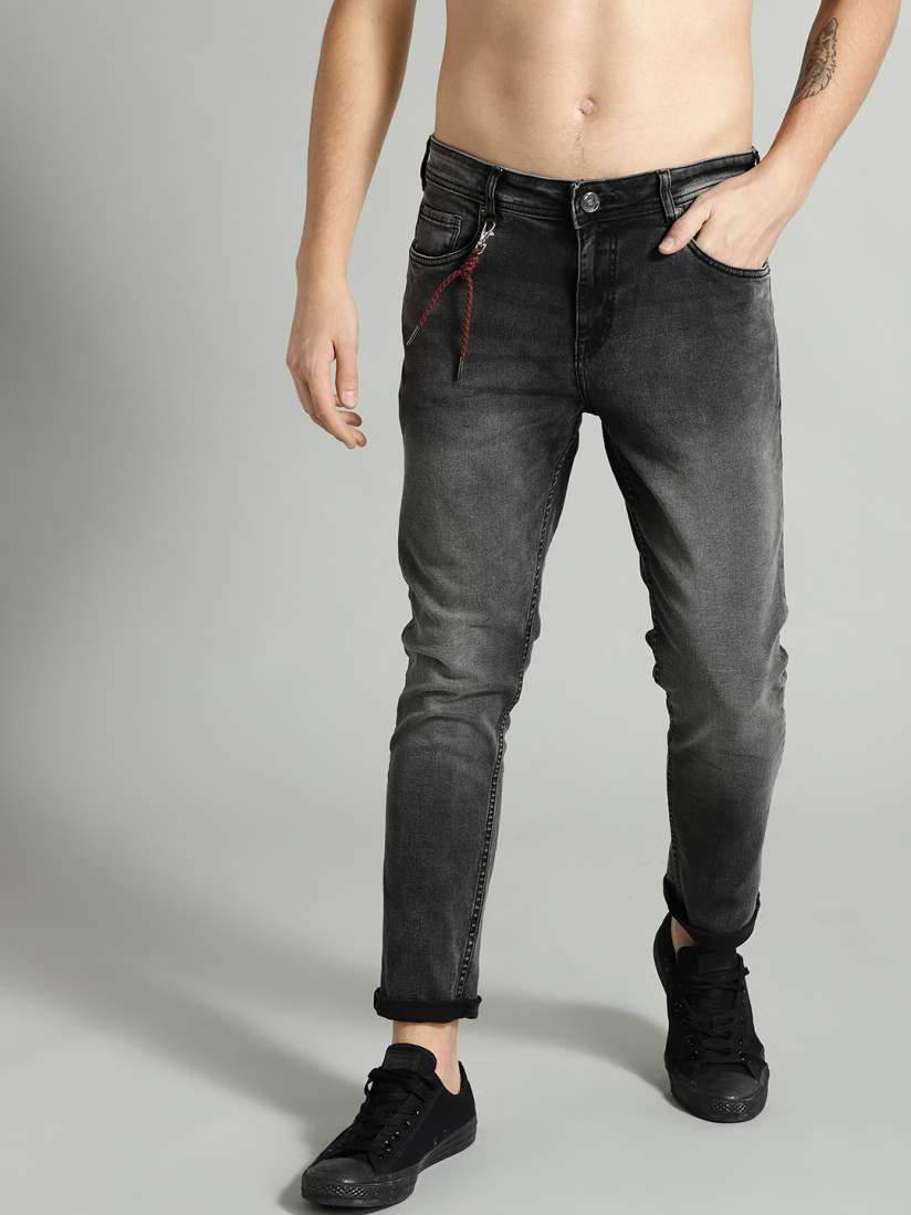 Buy Roadster Men Charcoal Grey Skinny Fit Mid Rise Clean Look Stretchable LYCRA Fiber Jeans Jeans for Men 9949869 Myntra