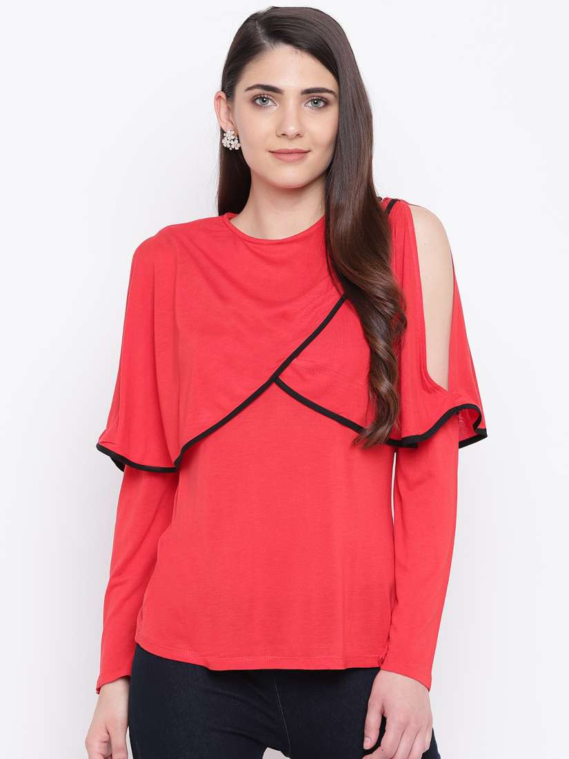 Buy LA LOFT Women Red Solid Top Tops for Women 9954511 Myntra