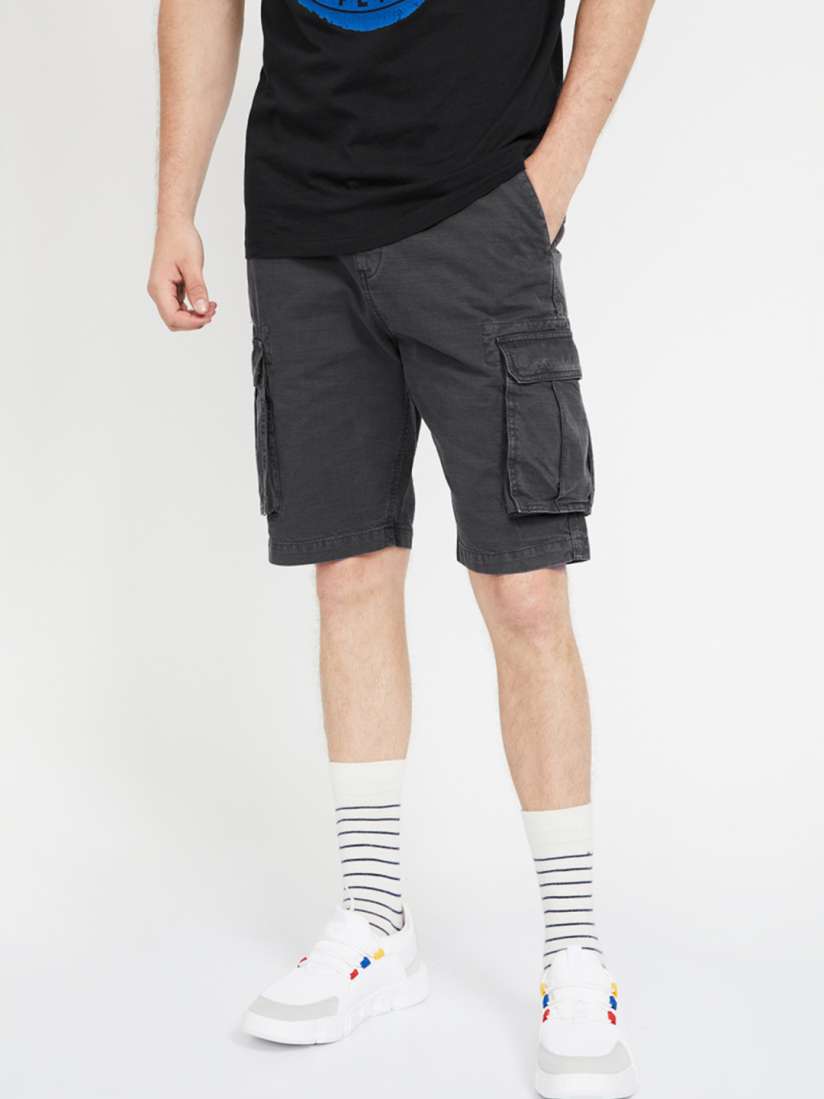 Buy Forca by Lifestyle Men Grey Solid Regular Fit Cargo Shorts Shorts for Men 9966377 Myntra