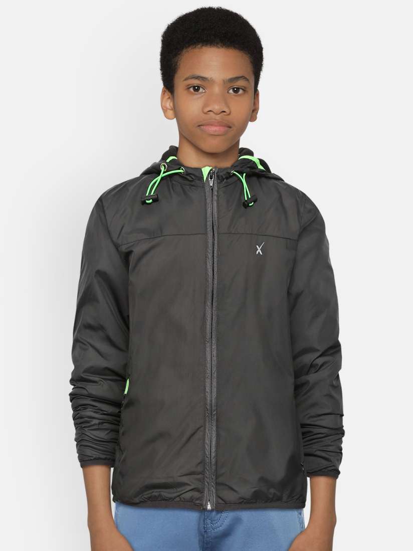 Buy HRX by Hrithik Roshan Boys Black Solid Hooded Running Jacket Jackets for Boys 9966775 Myntra