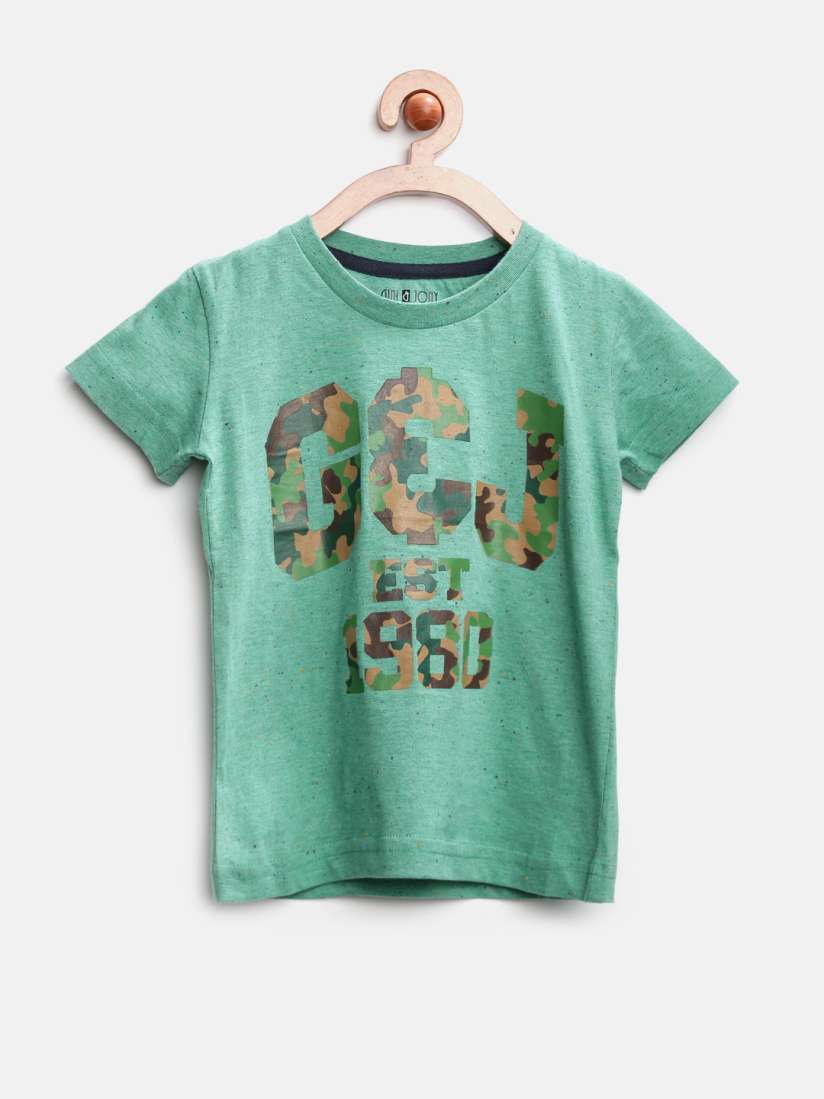 Buy Gini Jony Boys Green Printed Pure Cotton T shirt Tshirts for Boys 996883 Myntra