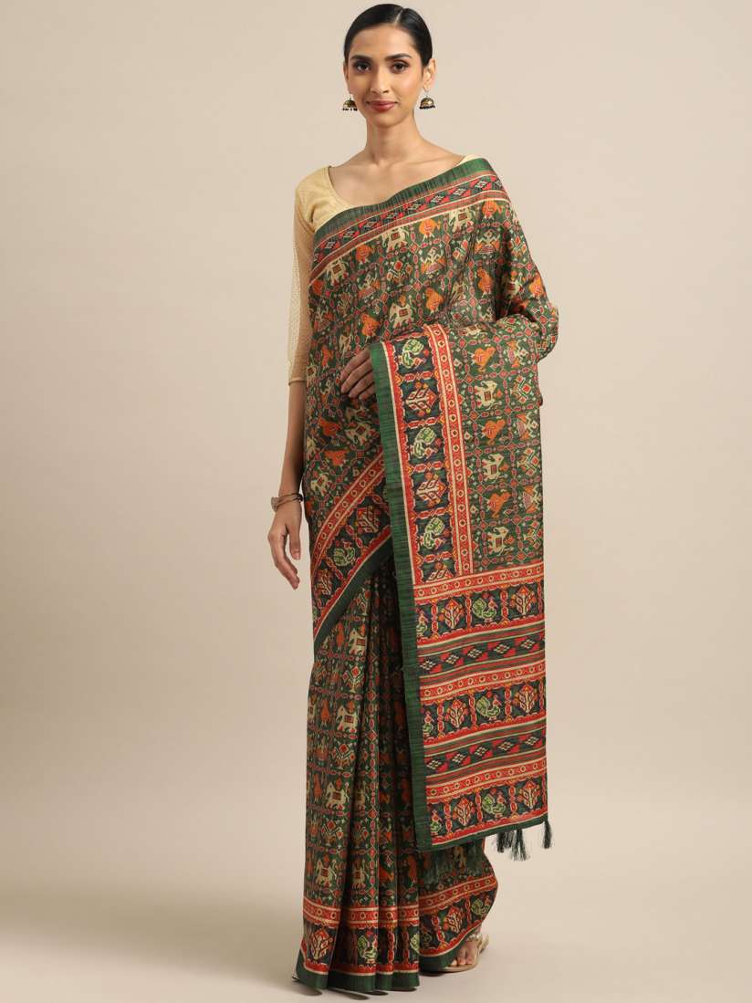Myntra tussar silk saree clearance