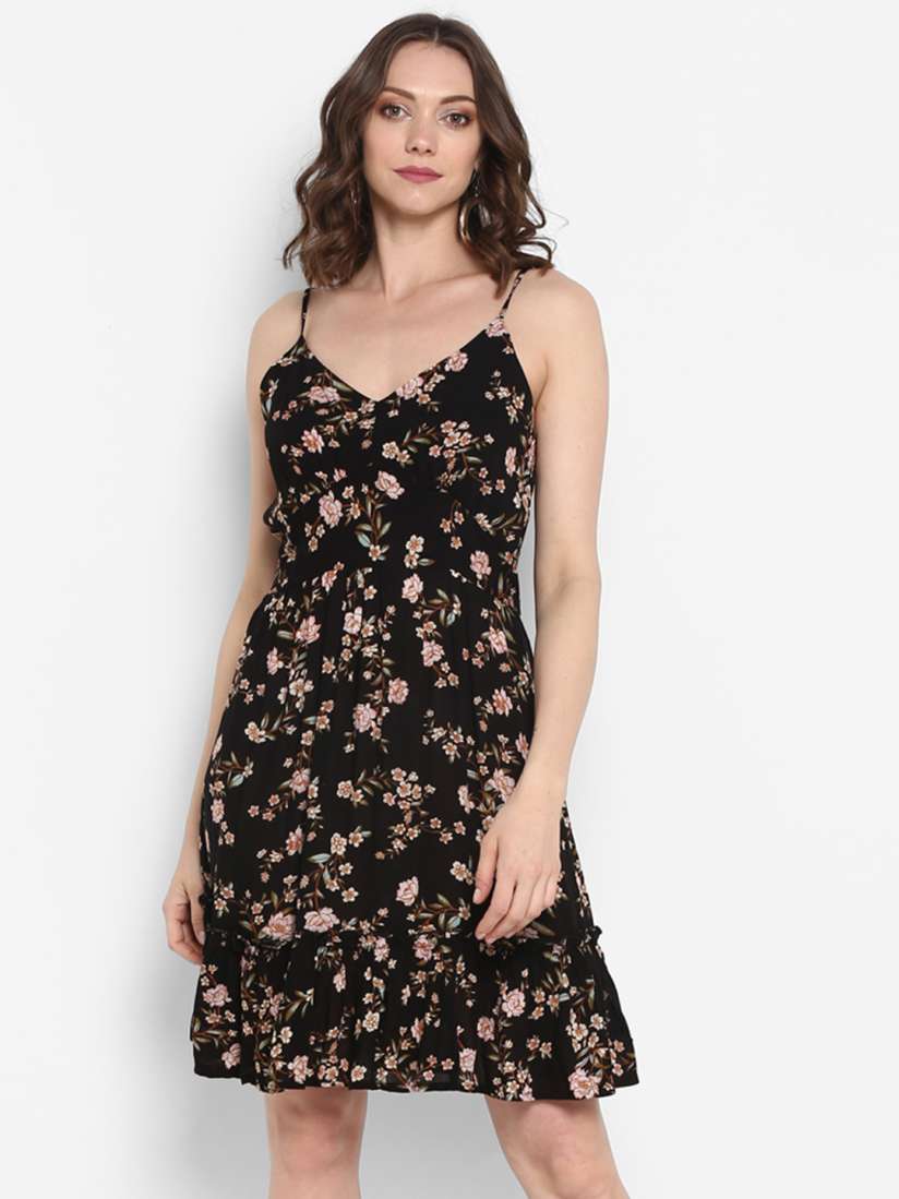 Buy MIAMINX Women Black Fit and Flare Dress Dresses for Women 9980681 Myntra