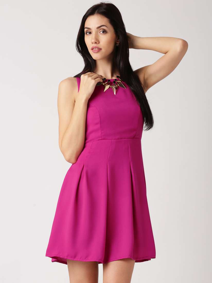 Buy All About You Magenta Fit Flare Dress Dresses for Women 998735 Myntra