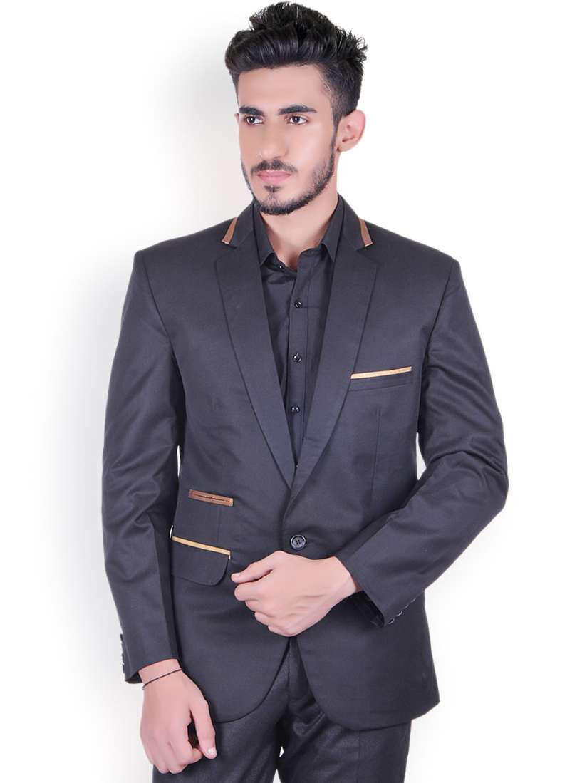 Buy Shaftesbury London Men Black Regular Fit Single Breasted Formal Blazer Blazers for Men 998986 Myntra