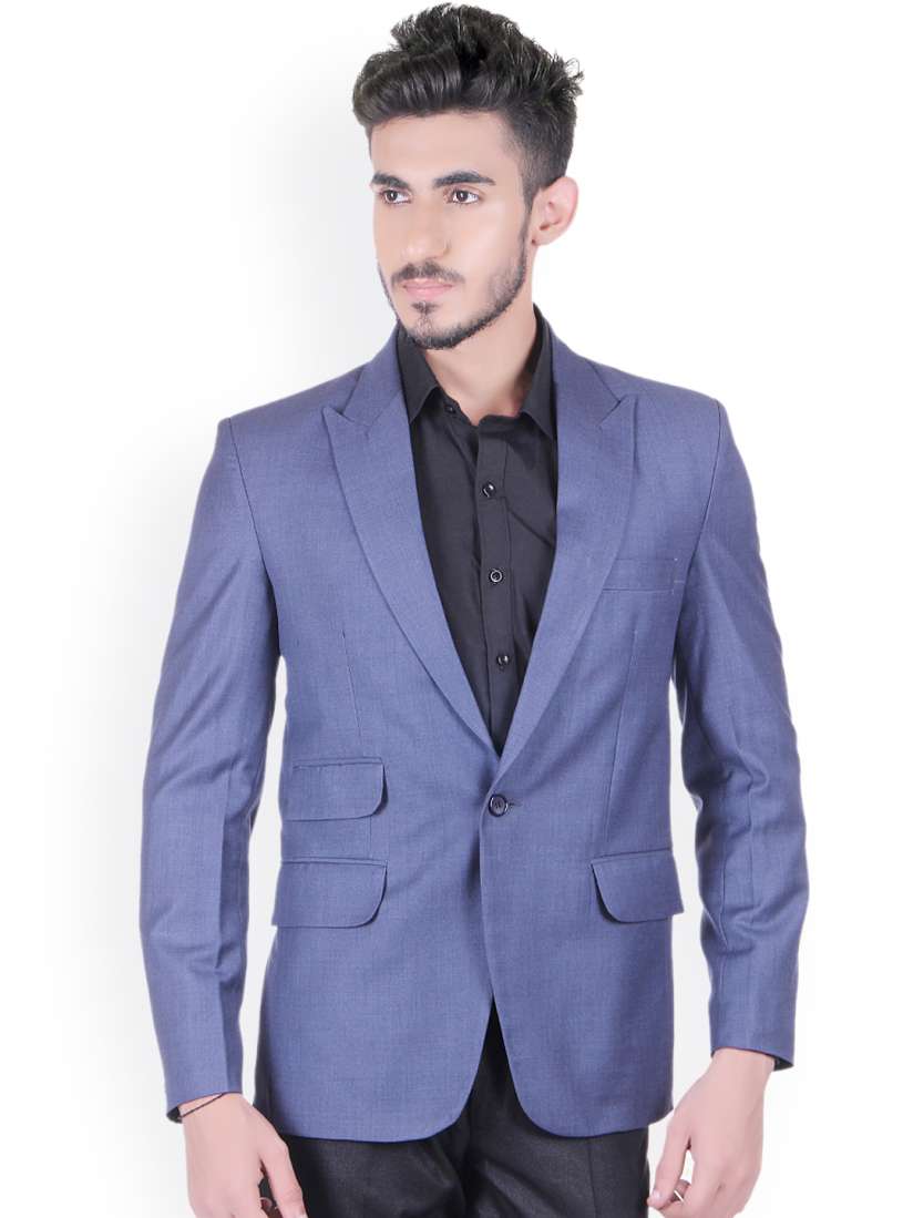 Buy Shaftesbury London Men Blue Regular Fit Single Breasted Formal Blazer Blazers for Men 998993 Myntra