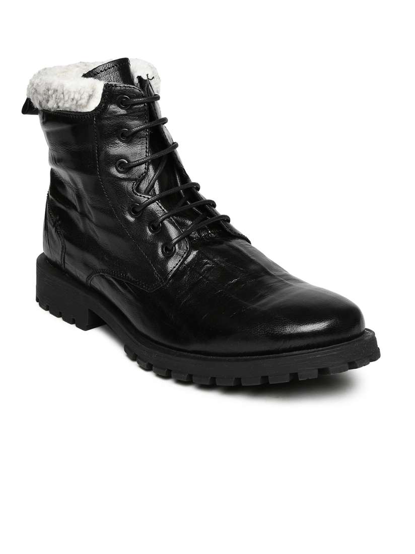 Buy Roadster Men Black Leather Boots Casual Shoes for Men 999243 Myntra