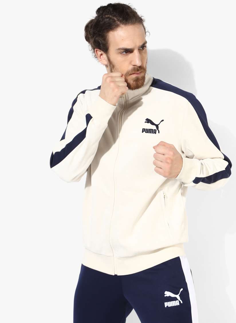Buy T7 Suede Cream Track Jacket Jackets for Men 7634933 Myntra