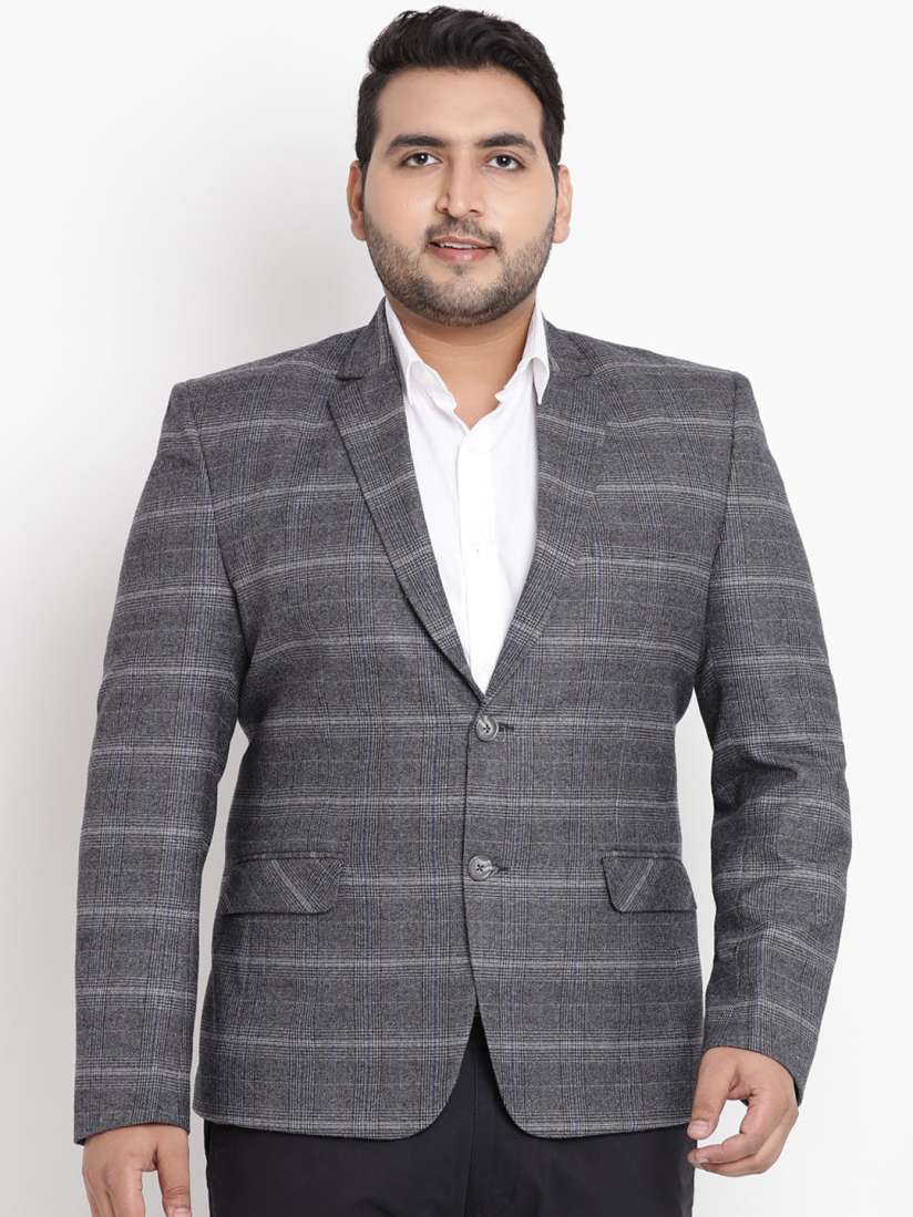 Buy John Pride Plus Size Men Grey Striped Linen Single Breasted Blazer Blazers for Men 7725559 Myntra