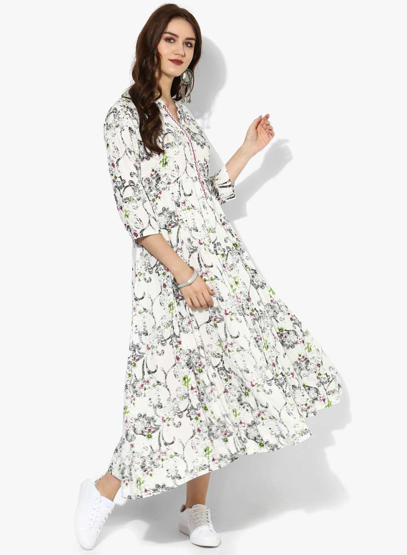 White anarkali myntra best sale