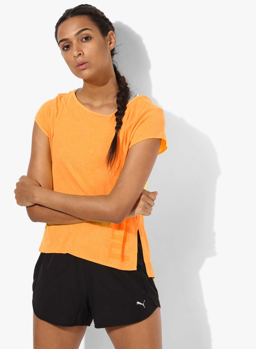 Buy Puma Orange Dancer Drapey Running Pure Cotton Top Tops for Women 7900963 Myntra