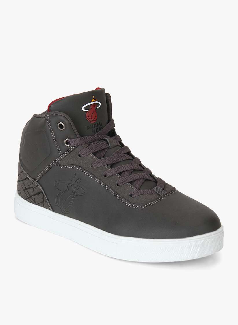 Buy NBA Miami Heat Charcoal Grey Mid Top Sneakers Casual Shoes for Men 7899427 Myntra