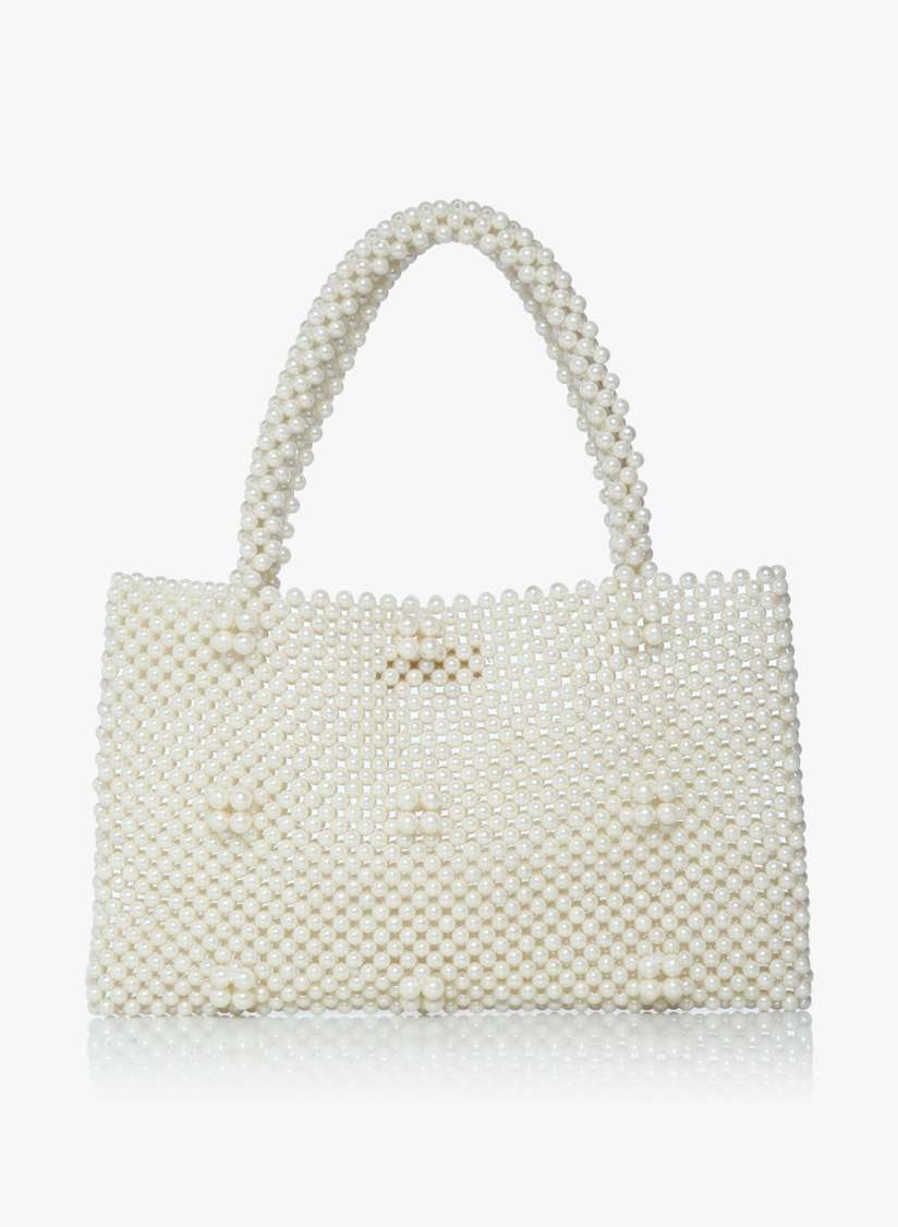 Buy Off White Pearls Handbag Handbags for Women 7956633 Myntra