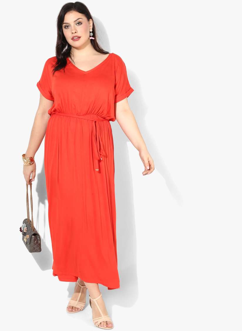 Buy DOROTHY PERKINS Curve Orange Coloured Solid Maxi Dress Dresses for Women 7933773 Myntra