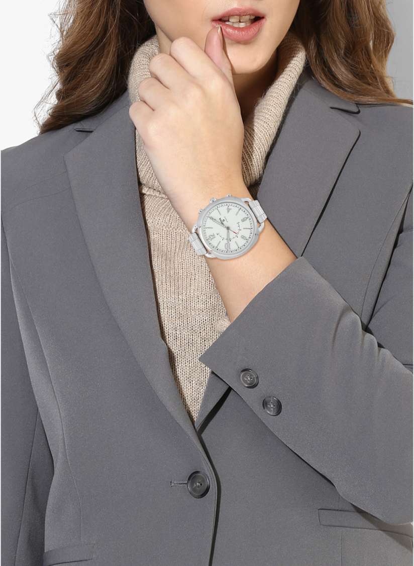 Buy Q Accomplice Ftw1202 Silver White Hybrid Smartwatch Smart Watches for Women 7928199 Myntra
