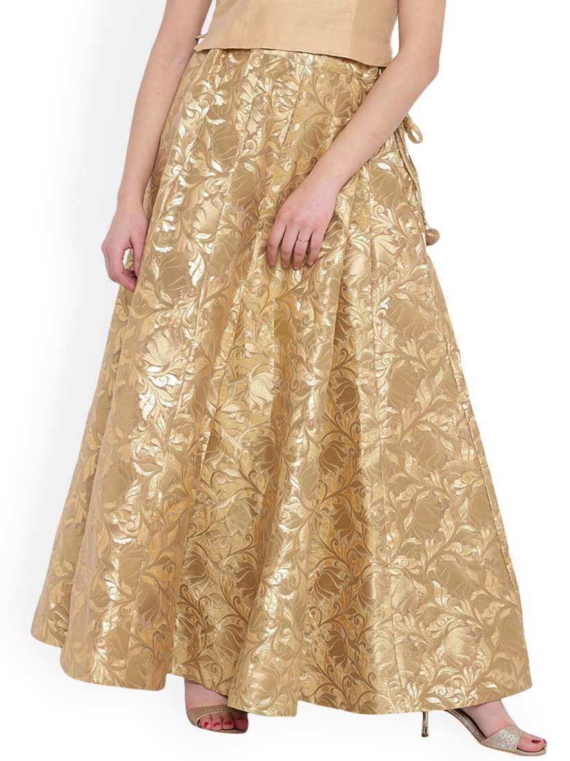 Gold skirt design new arrivals