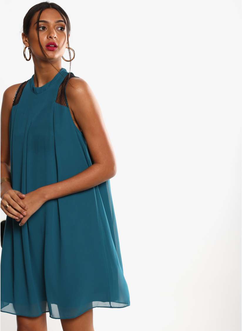Buy BCBGeneration Women Green Solid A Line Dress Dresses for Women 7983071 Myntra