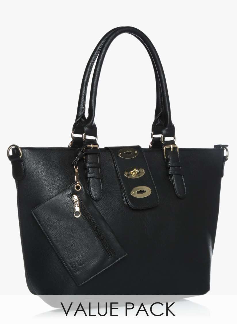 Black handbag myntra best sale