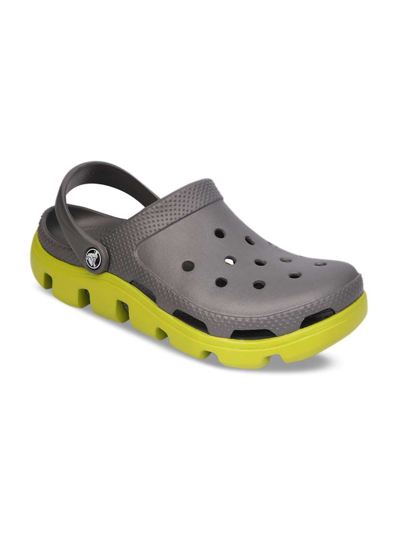 crocs grey and green