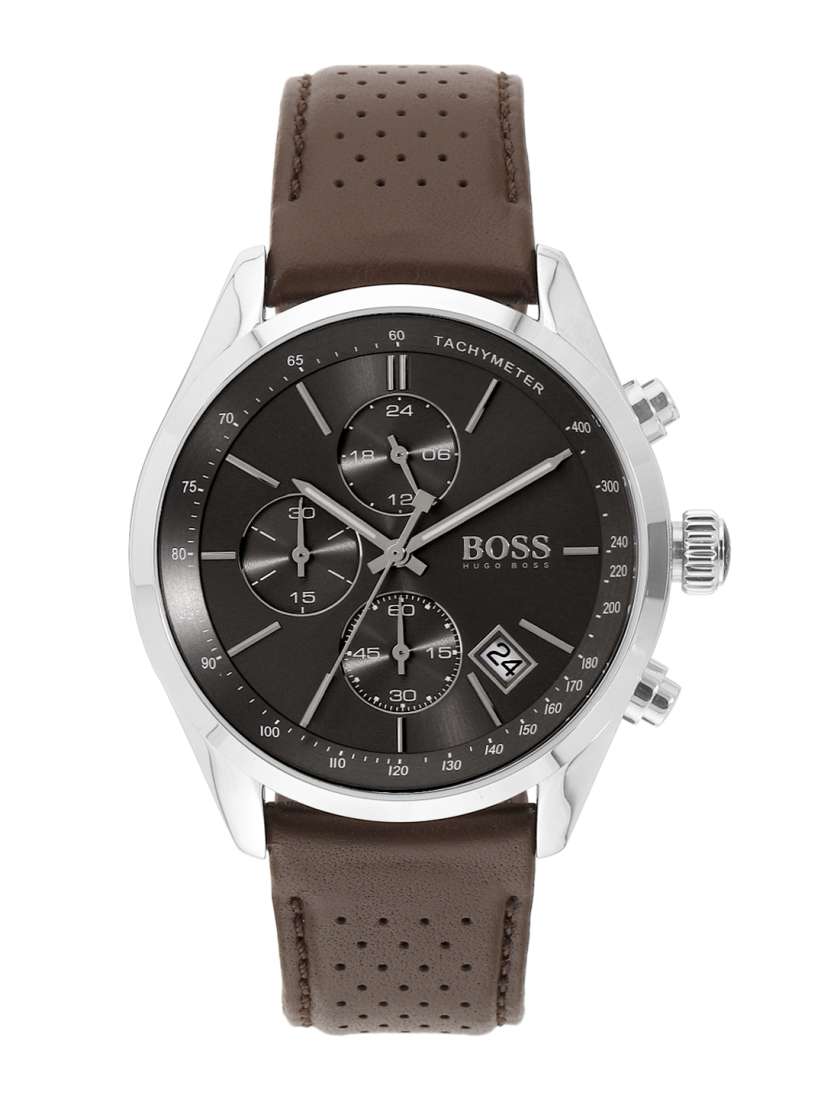 Buy Hugo Boss Men Grey Analogue Leather Watch 1513476 Watches for Men 8201913 Myntra