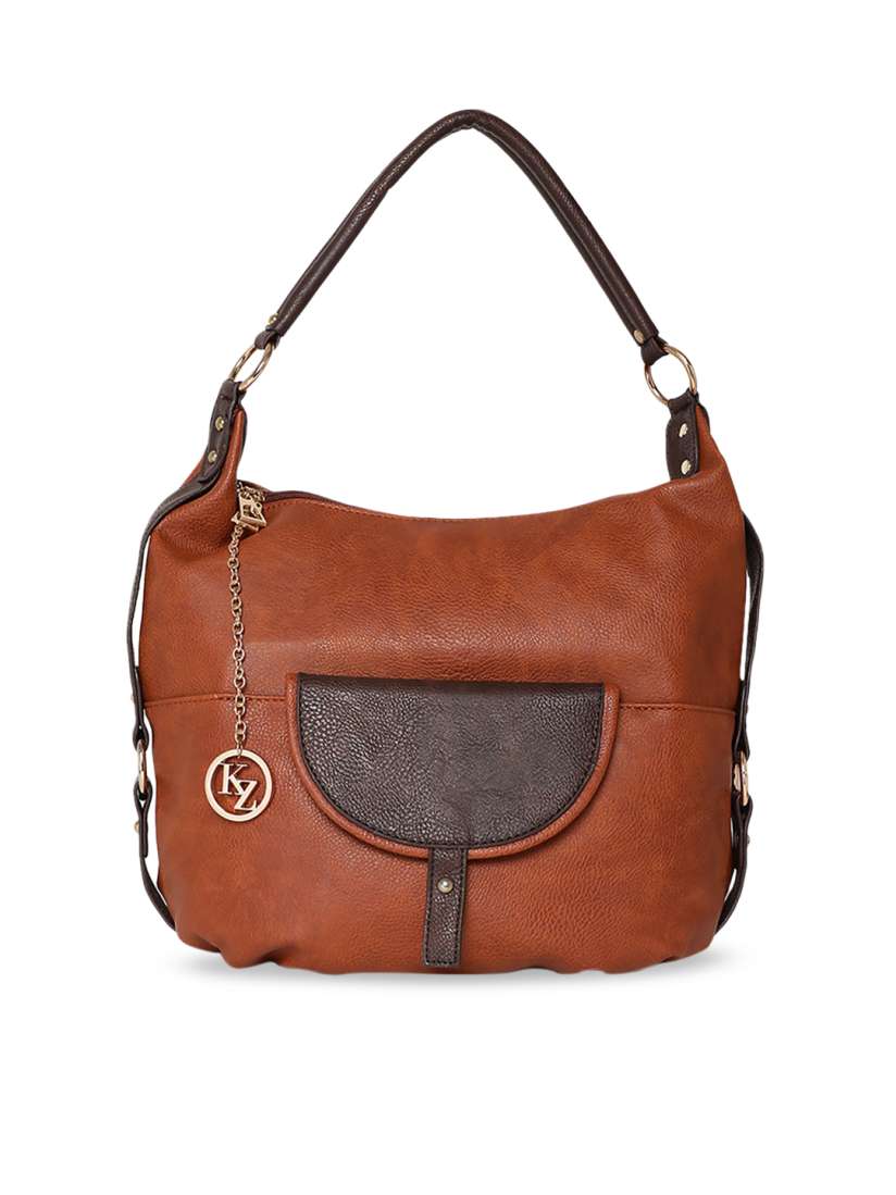 Buy Kazo Tan Brown Leather Solid Hobo Bag Handbags for Women 8229953 Myntra